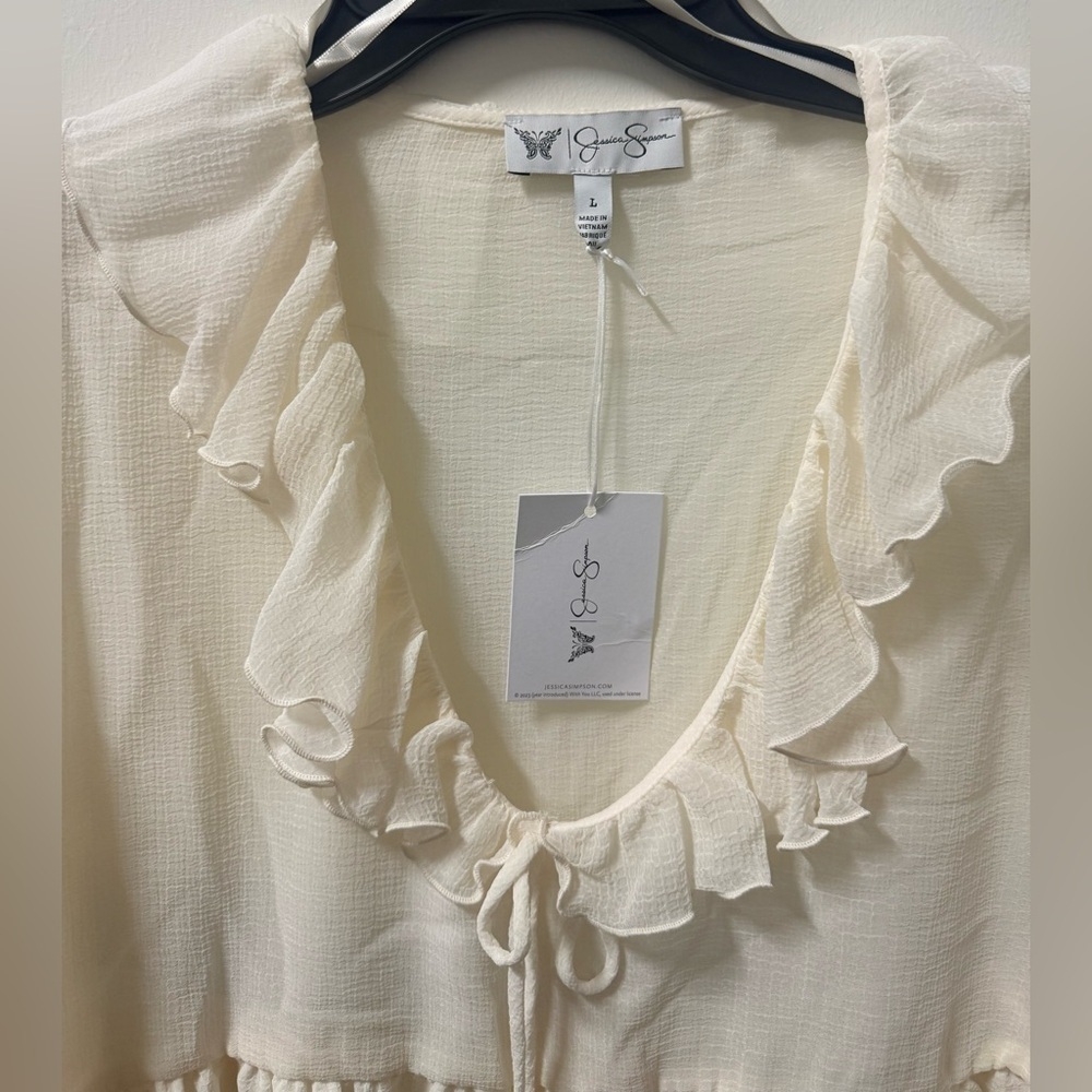 Jessica Simpson Cream Ruffle Blouse - Picture 7 of 9